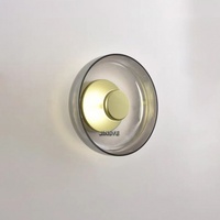 Applique murale d'intérieur de luxe nordique créative, en verre fumé gris, forme bol rond
