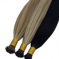 Extensions de cheveux I-Tip à double trame en kératine pour la vente en gros, 100 % cheveux humains bruts européens