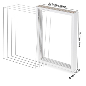 Transparent 4 couches MDF bricolage <span class=keywords><strong>empreinte</strong></span> <span class=keywords><strong>de</strong></span> <span class=keywords><strong>main</strong></span> cadre Photo acrylique personnalisable A4 cadeau <span class=keywords><strong>de</strong></span> noël bébé enfants Art peinture mémoire - Product Image 2