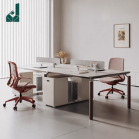 Poste de travail de bureau haut de gamme au design italien avec poutre fonctionnelle et armoire mobile, bureau blanc moderne pour centre d'appels