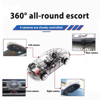 Caméras de Voiture AHD Android 720P/1080P pour Écran Panoramique 360°, Affichage Couleur Vue d'Oiseau, Écran Partagé Avant Arrière Gauche Droite 2D/3D pour Marche Arrière