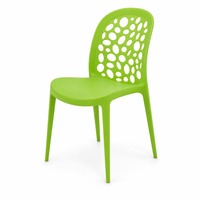 Chaise de salle à manger nordique en plastique, chaise colorée en PP avec dossier ovale creux pour cuisine et maison