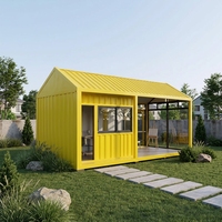 Conteneur habitable 20ft 40ft Jaune Tiny Home Toit en pente Studio Bureau Maison d'hôtes Préfabriqué Direct Usine Acier