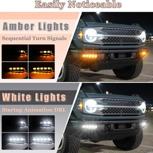 LED Mistlampen Set voor Bronco 2021-2025 2/4-Deurs Dagrijverlichting Sequentiële Richtingaanwijzers Modulaire Bumper - Product Image 2