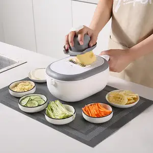 Kitchen Multifunction Box Grater With Drain Basket Plastic Potato Peeler And Slicer Chopper Manual Vegetable Cutter