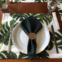 Luxueux de mariage rotin rond de serviette