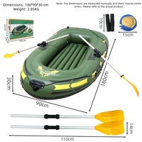Bateau gonflable pliable 2 places en PVC épaissi, kayak robuste avec valve Boston, poignées de sécurité et plancher gonflable pour la pêche et la dérive