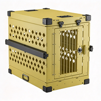 Cage pliable pour animaux de compagnie en aluminium de couleur personnalisée, robuste, portable, approuvée par les compagnies aériennes, style cage de voyage