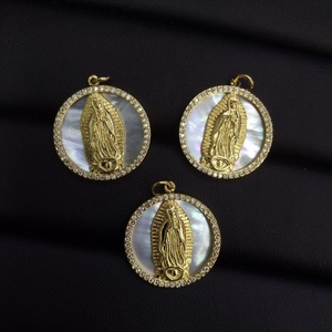 Pendentifs BD-L5757 <span class=keywords><strong>C</strong></span>œur Sacré et Colombe avec Cercle de Zirconium, Breloques Saintes et Anges pour Créateurs de Bijoux DIY et Cadeaux - Product Image 4