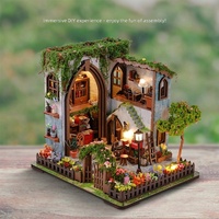 Jouet créatif DIY pour filles, maison de fleurs, modèle d'assemblage 3D fait main (Flower View Cottage)