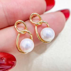 ถาดเปล่าสำหรับทำเครื่องประดับมุกเงินแท้ S925 พร้อมลูกปัดทรงกลมขนาด 7-8 มม. สำหรับทำต่างหูเครื่องประดับเงินแฟชั่น 22096 - Product Image 1