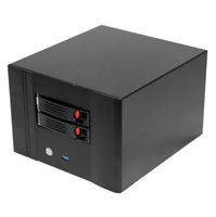 Boîtier Mini NAS de stockage connecté en réseau à usage domestique 2 baies ATX en plastique horizontal pour application serveur en stock