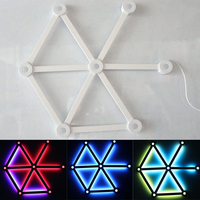 Bande LED Lumineuse à Raccordement 5 Packs 12V DIY Ambiance de Jeu ABS Contrôle par Application RGB Blanc Bande Murale Multicolore