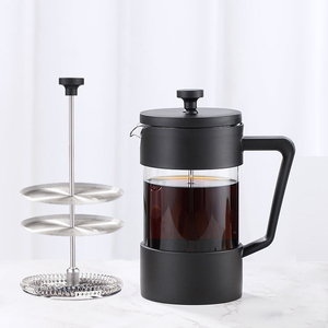 เครื่องชงกาแฟเฟรนช์เพรสแบบพกพา ทนความร้อน พร้อมตัวกรองคู่ สีดำ สำหรับใช้ในบ้าน รับผลิตตามสั่งขายส่ง - Product Image 1