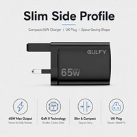 Chargeur rapide GaN 65W double USB-C et USB-A, prise UK, en stock, chargeur multi-ports GULFY