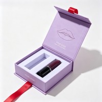 Boîte cadeau pour rouge à lèvres, matériaux recyclés, fermeture magnétique en éponge, boîte rigide en papier pour emballage de cosmétiques