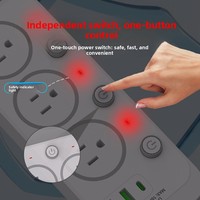 Multiprise multifonction avec câble de 2 mètres, tension AC110, protection contre les surtensions, pour l'exportation au Mexique, au Guatemala, au Venezuela, au Pérou