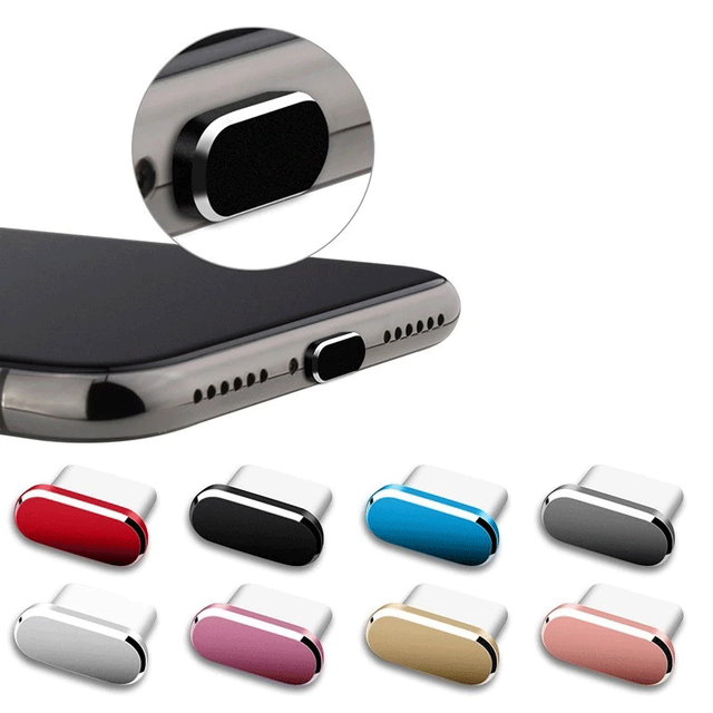 Anti Dust Plug Charger Port Block Metal Stopper Cover for Samsung Galaxy S21 S20 for Huawei P40 for Xiaomi 11 Type-C Phone Caps