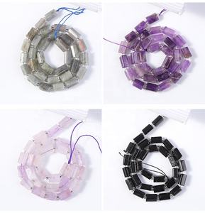 Perles d'agate <span class=keywords><strong>de</strong></span> Quartz en cristal <span class=keywords><strong>de</strong></span> guérison, pièces, <span class=keywords><strong>de</strong></span> forme cylindrique, accessoires <span class=keywords><strong>de</strong></span> bijouterie - Product Image 3