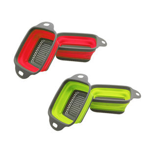 Panier égouttoir pliable carré en silicone pour fruits et légumes, passoire de lavage, panier pliable en plastique - Product Image 3