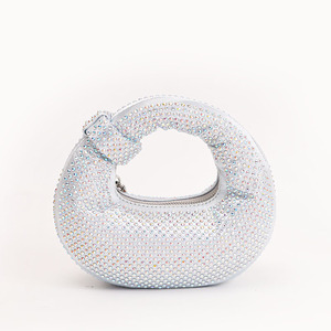 PLAYMAX Custom Shiny Rhinestone <b>Small</b> Classic Elegant Polyester Handbag Sparkly Crossbody <b>Purse</b> Chain Strap for Women 1L Bag - Product Image 1