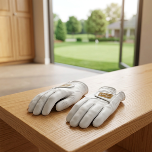 Guantes de Golf Bruce Texas USA, Blancos, de Cuero Cabretta, Transpirables, Antideslizantes, con Cierre de Tirón, para Mano Izquierda, para Hombre, Deportes al Aire Libre - Product Image 3