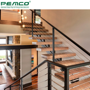 Rampe d'<span class=keywords><strong>escalier</strong></span> moderne pour intérieur, en acier inoxydable 304 316, <span class=keywords><strong>avec</strong></span> câble métallique - Product Image 2