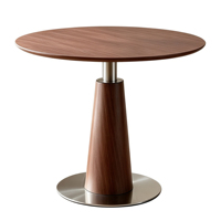 Table basse simple en bois massif rétro, petite table ronde pour balcon, table à manger, table de réception et de négociation avec chaises