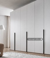 Poignée élégante et fine en alliage d'aluminium, design profilé en L, pour armoires de cuisine modernes, portes de tiroirs, armoires de chambre et commodes