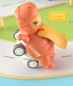 <span class=keywords><strong>Dessin</strong></span> <span class=keywords><strong>animé</strong></span> dinosaure Friction camion électrique course petit véhicule à tirer <span class=keywords><strong>Dino</strong></span> presse et aller voiture jouets - Product Image 4