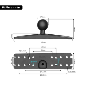 VINmounts 2.25 Inch Ball Fish Finder Mount Marine Electronics Universal Mount D Size Ball Dual <b>Socket</b> Arm Heavy Duty - Product Image 2