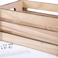 Cesta de Armazenamento Retangular de Madeira para Mesa, Estilo Country Americano, Ornamentos Criativos para Armazenamento em Casa, Atacado