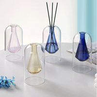 Diffuseur de parfum créatif style INS pour la maison, bouteille en verre double couche pour huiles essentielles, vase diffuseur en verre pour aromathérapie