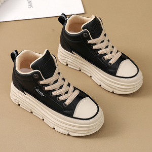 New Leisure 2026 Autumn Daily Artificial Leather <b>Inner</b> Heightening Women's Shoes Thick <b>Sole</b> Student Simple Loafers Anti-Slippery - Product Image 5