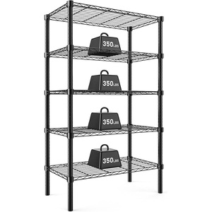 13.78" D X 35.43" W X 69.29" H 5 Tier Metal Wire Rack Shelf Standing <strong>Shelves</strong> Adjustable Steel Shelving Unit Organizers - Product Image 1