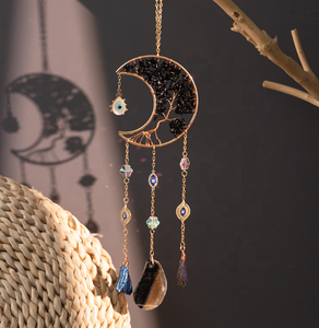 Noir lune démon oeil carillons éoliens décoration de fenêtre décorations pour la maison jardin artisanat décoration murale attrape-soleil - Product Image 2