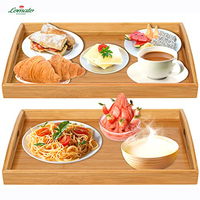 Usine En Gros Plaine Bambou Rectangle Thé Fruits Plateau En Bois Style Japonais Plateau De Service Assiette Avec Poignée