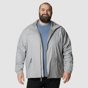 Breathable Silk Screen Printed Hooded Safari <b>Jacket</b> Windbreaker for <b>Men</b>-Waterproof Windproof Outdoor Spring Activities Street - Product Image 1