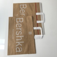 100% sacs de courrier en papier kraft biodégradables 125gsm avec poignée/100% sac en papier express et à provisions recyclable avec poignée