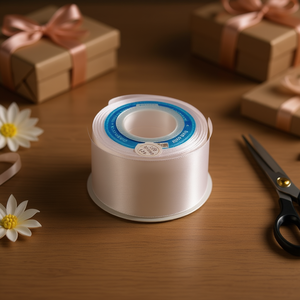 Ruban en satin 3,8 cm 25Y Blanc D01 - Product Image 2