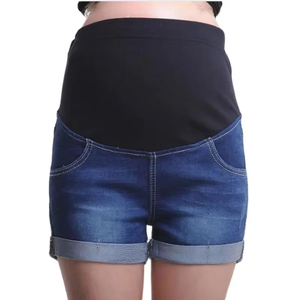 Short de maternité d'été pour femmes enceintes <span class=keywords><strong>Jean</strong></span> en denim grande taille Vêtements de grossesse M à 3XL Stock disponible - Product Image 1