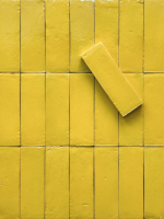 Carreaux Zellige Jaune Moutarde Faits Main - Carreaux de Métro Modernes Rustiques en Céramique Brillante Sur Mesure pour Murs Intérieurs Antidérapants