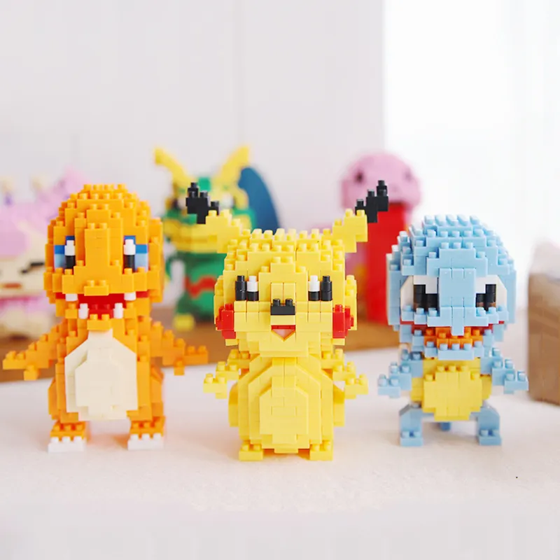 41 Style Pokemoned Blocks Pokemoned Toy Small Building Blocks Eevee Squirtle Charmander Bulbasaur Figure Model Doll Gift