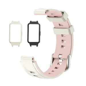 Funda + <span class=keywords><strong>Correa</strong></span> para <span class=keywords><strong>Huawei</strong></span> <span class=keywords><strong>Band</strong></span> <span class=keywords><strong>6</strong></span> 6Pro 6NFC 7, Brazalete Deportivo Flexible de Silicona con Cristales de Hielo y Diamantes para Honor <span class=keywords><strong>Band</strong></span> <span class=keywords><strong>6</strong></span> 7 <span class=keywords><strong>Correa</strong></span> - Product Image 1
