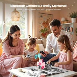 Phomemo enfant caméra impression instantanée cadeaux d'anniversaire filles jouets âge 3 à <span class=keywords><strong>10</strong></span> <span class=keywords><strong>ans</strong></span> <span class=keywords><strong>fille</strong></span> avec rouleaux <span class=keywords><strong>de</strong></span> papier Bluetooth autocollant imprimante - Product Image 4