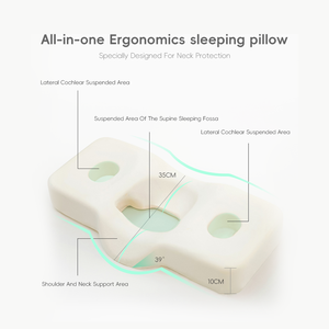 Almohada Cervical YUE RISE con Funda de Tejido Transpirable, Diseño Patentado de Doble Cavidad para Alivio Cervical con 360° de Soporte °   Curva para Aliviar el Dolor de Hombros y Cuello - Product Image 3