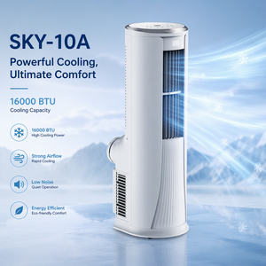 Climatiseur vertical portable à télécommande, 16000 BTU, refroidissement/chauffage, écoénergétique, pour usage domestique et hôtelier, vente en gros, ERP - Product Image 1