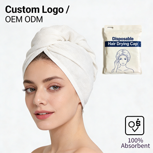 כובע ייבוש שיער חד פעמי עם לוגו בהתאמה אישית, סיטונאי, מגבת שיער עבה מבד לא ארוג לנסיעות, מלון, מכון יופי, טורבן לייבוש מהיר - Product Image 1