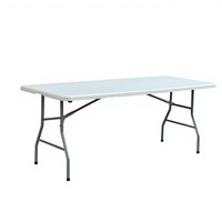 Table pliante rectangulaire de 6 pieds, en plastique, pliable, portable, pour fêtes, camping, pique-niques et repas en plein air