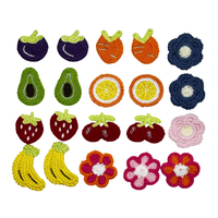 Fruit- en bloemenpatches Kleurrijke gebreide applicaties Versieringen Borduurpatch voor kleding, hoed, tas, doe-het-zelf knutselwerk